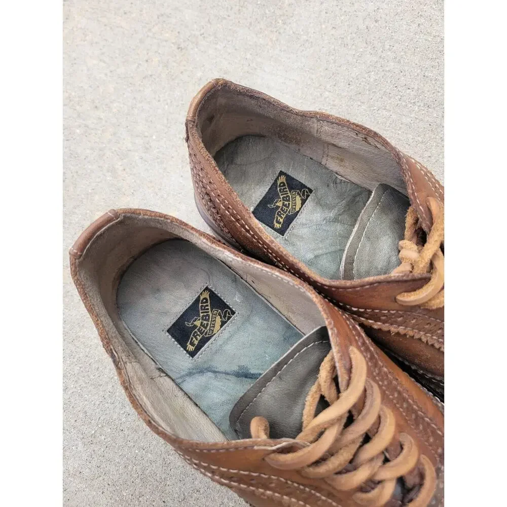 Freebird King Brown & Green Leather Oxford Wingtip Lace Up Shoes Mens 9